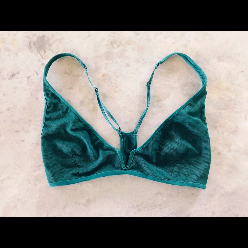 Free People Intimately teal green mesh bralette